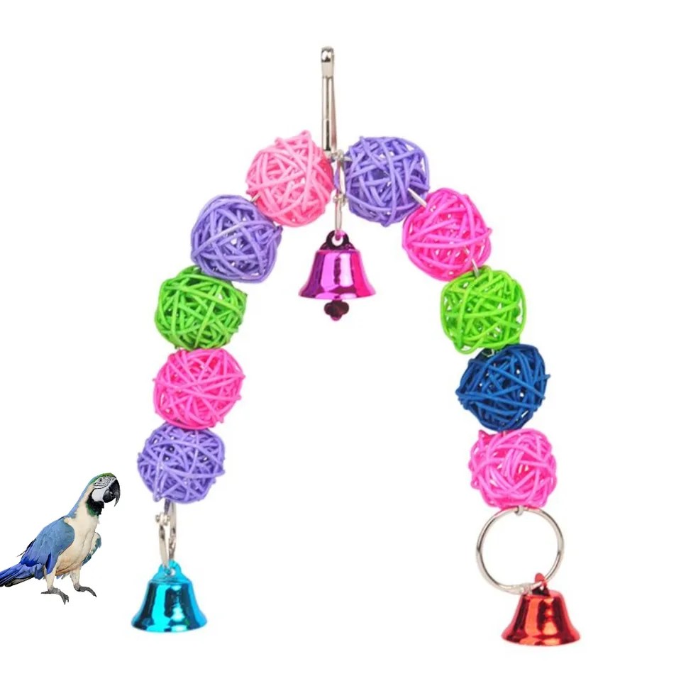 [32093] 10 Wooden Ball Bird Toy