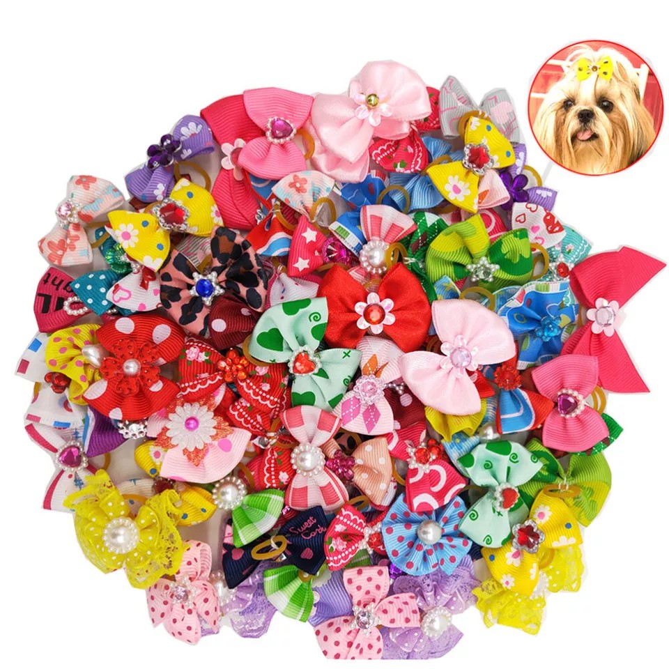 [25906] Elastic Hair Bow Tie Hair (1 Pc)