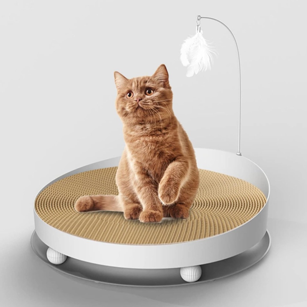 [26357] Interactive Cat Scratcher With Rolling Ball