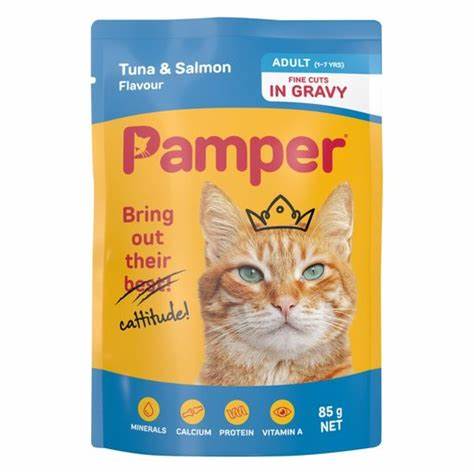 Pamper Cuts In Gravy Tuna & Salmon 85g