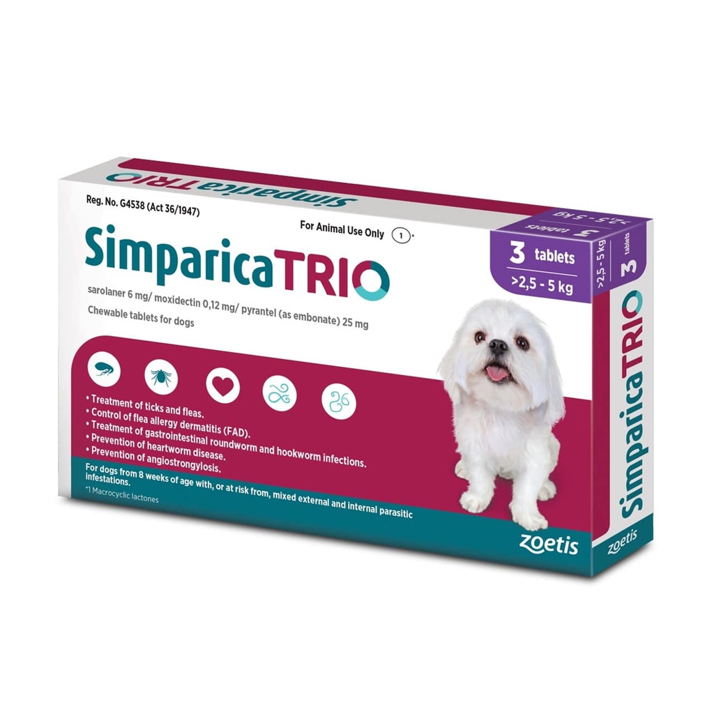 [25722] Simparica Trio 2.5-5kg (1 Tab)