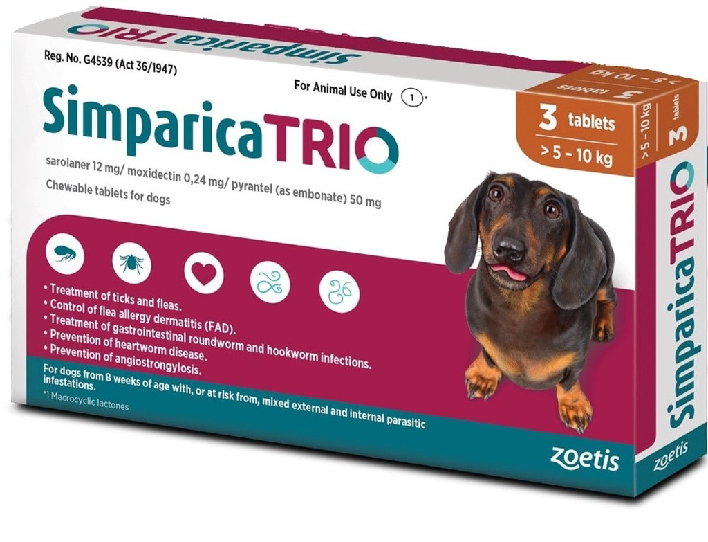 [25721] Simparica Trio 5-10 kg (1 Tab)