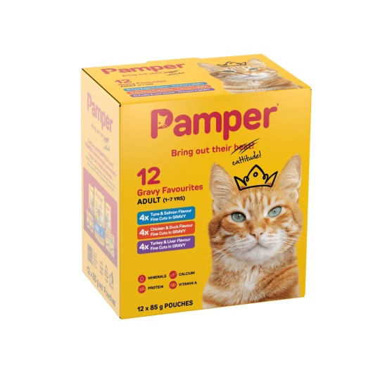 Pamper Fine Cuts Cat Multipack Gravy Favourites 85gm x 12