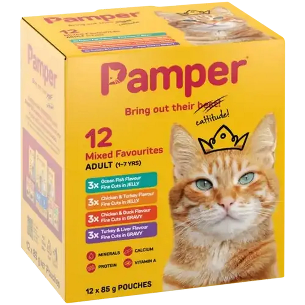 Pamper Fine Cuts Cat Multipack Mixed Favourites 85gm x 12