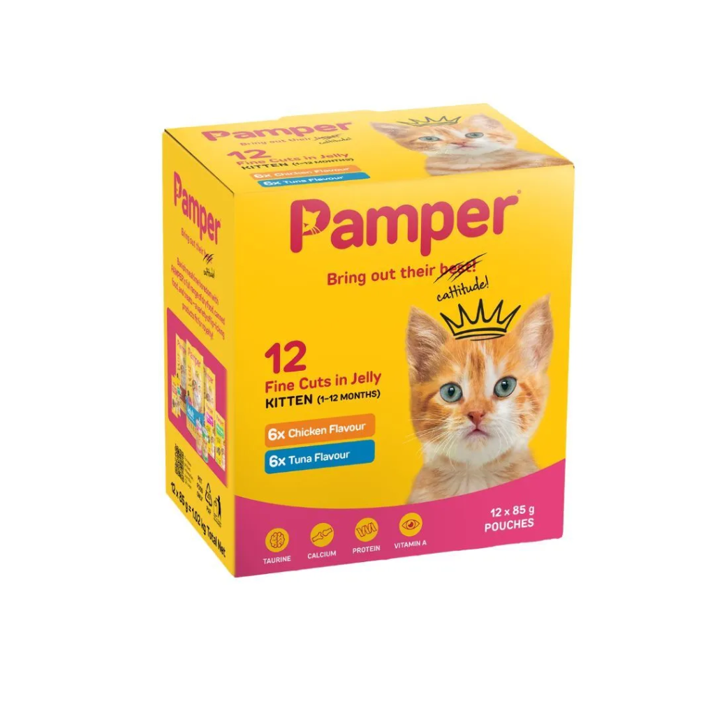 Pamper Fine Cuts Kitten Multipack Jelly 85gm x 12