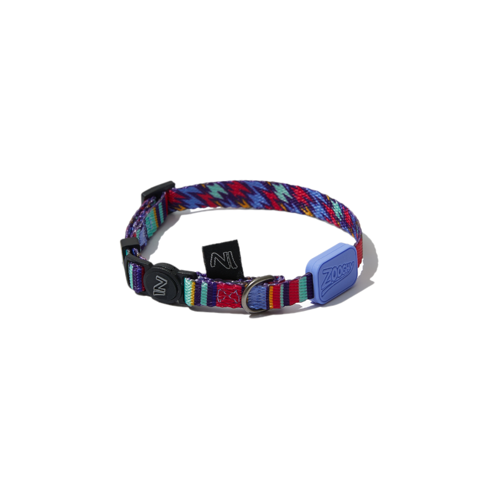 [Zoo8899] Zooghy Adjustable Cat Collar - Violet Light and Stripes