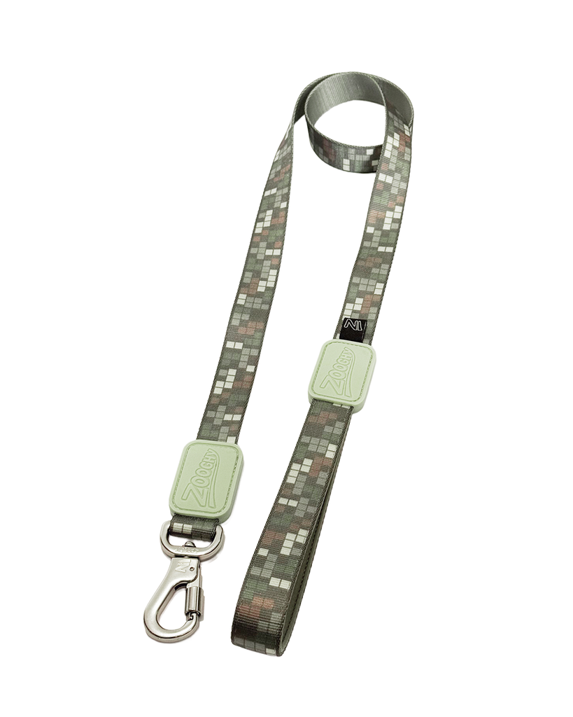 [Zoo23039] Zooghy Dog Leash - Mint Green Tetris - Soft Handle