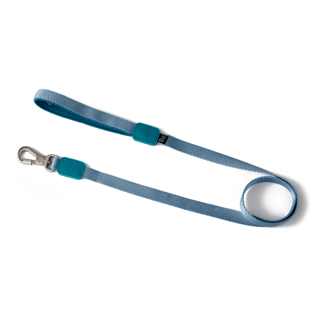 [Zoo26193] Zooghy Dog Leash L - Light Blue - Glows in the dark